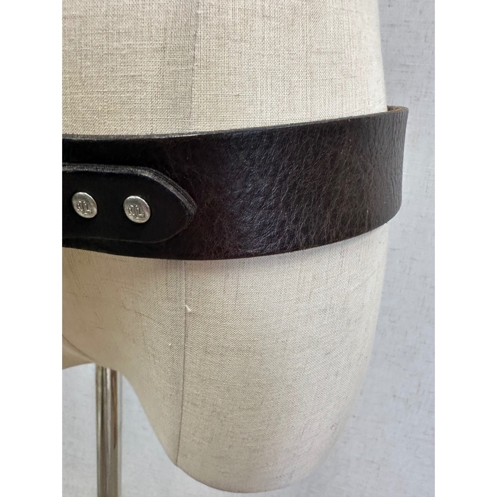 Lauren Ralph Lauren Dark Brown Genuine Leather O-Ring Buckle Belt Womens Large - Picture 7 of 13